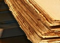 Close-up corner view of old shabby book Royalty Free Stock Photo